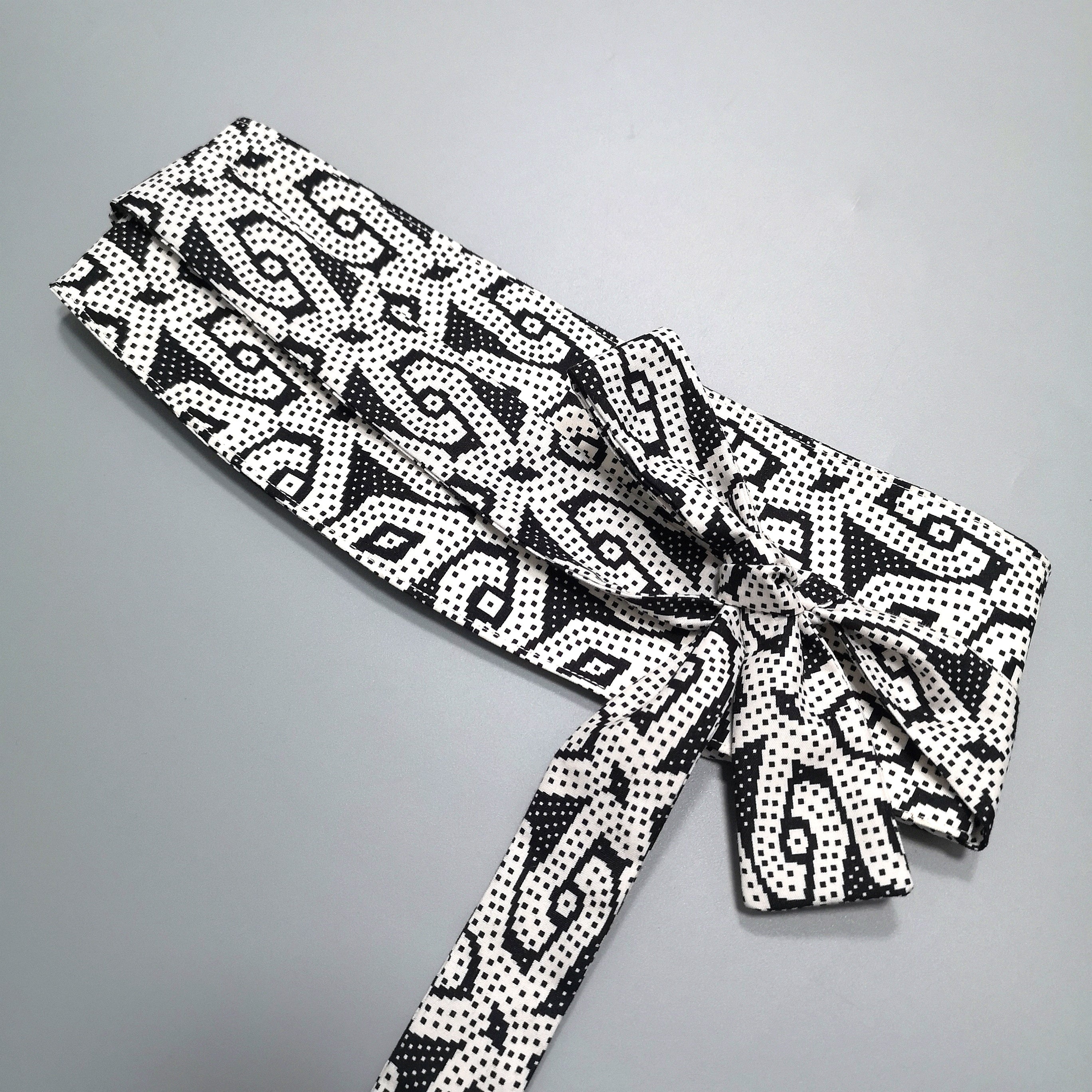 BTK Contemporary Batik Obi Belt- Black