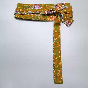 BTK Contemporary Batik Obi Belt- Olive